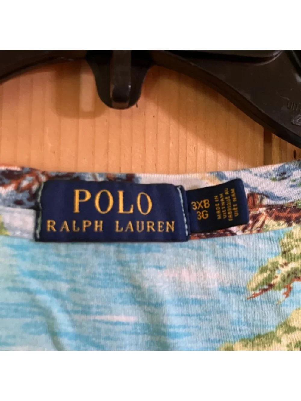 Polo Ralph Lauren Mens Vintage Y2K Tropical Pocket Shirt Size 3XB Blue SP EXC